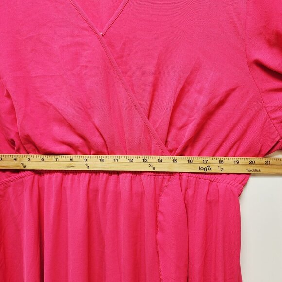 Womens SCOMCHIC Hot Pink Maxi Wrap Dress Size 4XL - Picture 6 of 6